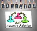 Business relation concept on a whiteboard