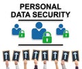 Personal data security concept on a whiteboard Royalty Free Stock Photo