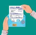 Hands holds envelope with tax declaration Royalty Free Stock Photo