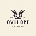 Hands hope with owl bird logo design vector graphic symbol icon illustration creative idea Royalty Free Stock Photo