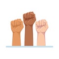 Hands human fist isolated icons Royalty Free Stock Photo