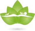 Hands and human, naturopath and physiotherapy logo Royalty Free Stock Photo