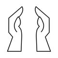 Hands human protection icon Royalty Free Stock Photo