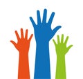 hands human up isolated icon