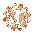 Hands human with world planet earth icon Royalty Free Stock Photo