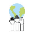 Hands human with world planet earth icon Royalty Free Stock Photo