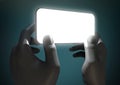 Hands And Illuminated Generic Smart Phone