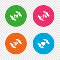 Hands insurance icons. Family life-assurance. Royalty Free Stock Photo