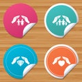 Hands insurance icons. Family life-assurance. Royalty Free Stock Photo