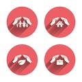 Hands insurance icons. Human life-assurance Royalty Free Stock Photo