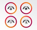 Hands insurance icons. Money savings sign. Royalty Free Stock Photo