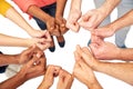 Hands of international people showing thumbs up Royalty Free Stock Photo