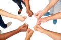 Hands of international people showing thumbs up Royalty Free Stock Photo