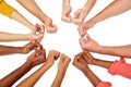 Hands of international people showing thumbs up Royalty Free Stock Photo