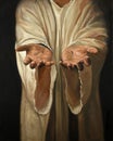 Hands of Jesus Painting Royalty Free Stock Photo