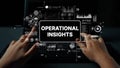 Hands on keyboard analyzing data with digital analytics interface displaying operational insights and performance Royalty Free Stock Photo