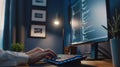 Hands on keyboard coding.AI generated image Royalty Free Stock Photo