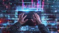 Hands on Keyboard in Cybersecurity.AI generated image Royalty Free Stock Photo