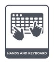 hands and keyboard icon in trendy design style. hands and keyboard icon isolated on white background. hands and keyboard vector