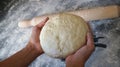 Hands kneading bread dough Royalty Free Stock Photo