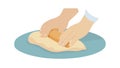 Hands Kneading Dough Baking Preparation Process, vector design Generative AI Royalty Free Stock Photo