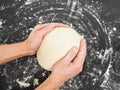 Hands kneading dough Royalty Free Stock Photo