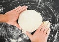 Hands kneading dough Royalty Free Stock Photo