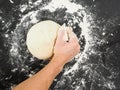 Hands kneading dough Royalty Free Stock Photo