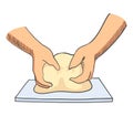 Hands kneading dough Royalty Free Stock Photo