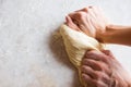 Hands kneading dough Royalty Free Stock Photo