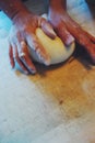 Hands kneading dough Royalty Free Stock Photo