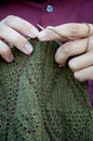 Hands and Knitted Lace Royalty Free Stock Photo