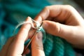 Hands knitting