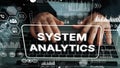 Hands on Laptop Keyboard with System Analytics Graphics and Data Visualizations for Modern Business Intelligence Royalty Free Stock Photo