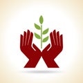 Hands Leaf Green Nature Natural Health design template