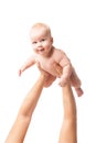 Hands lift up little baby high Royalty Free Stock Photo