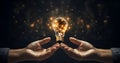 hands light bulb, Businessman holding, concept New ideas, Creative idea,