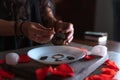 Hands lighting an incense, cleansing ritual, spiritual beliefs, white magic