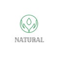 Hands linear logo for natural cosmetic vector