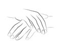 2 hands linework manicure vector