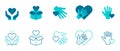 Hands Logo Community icon set. charity, community, people, network. Vector and illustrator Royalty Free Stock Photo