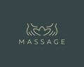 Hands lotus spa resort vector logotype.Creative beauty massage salon logo design.