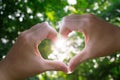 Hands love heart sunshine Royalty Free Stock Photo