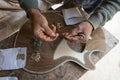 Hands of a luthier