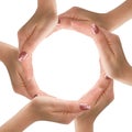 Hands made circle on white background. Royalty Free Stock Photo