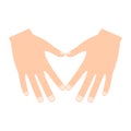 Hands make heart shape icon. People arms making heart sign outline vector Royalty Free Stock Photo