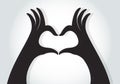 Hands make a heart symbol vector