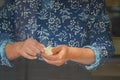 Hands making Chinese steamed bun Royalty Free Stock Photo