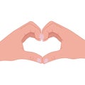 Hands making heart gesture. concept of love, relationship, valentine's day. vector illustration. Royalty Free Stock Photo