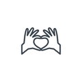 Hands making heart icon line design Royalty Free Stock Photo